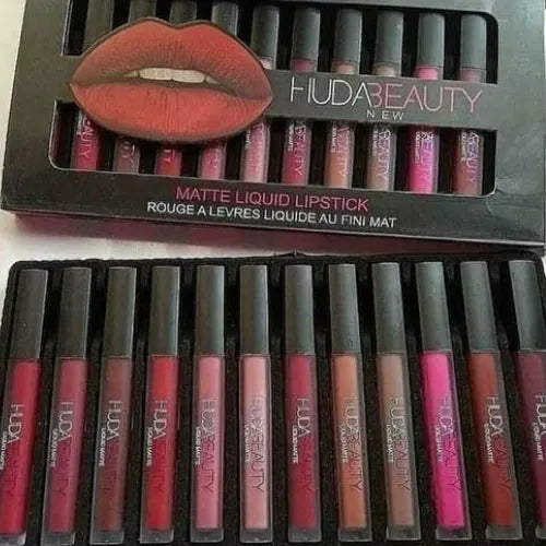 Huda Beauty matte Finishing Lipstick ( Pack of 12 )