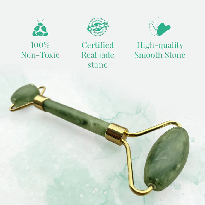 Jade Facial Roller & Gua Sha Set