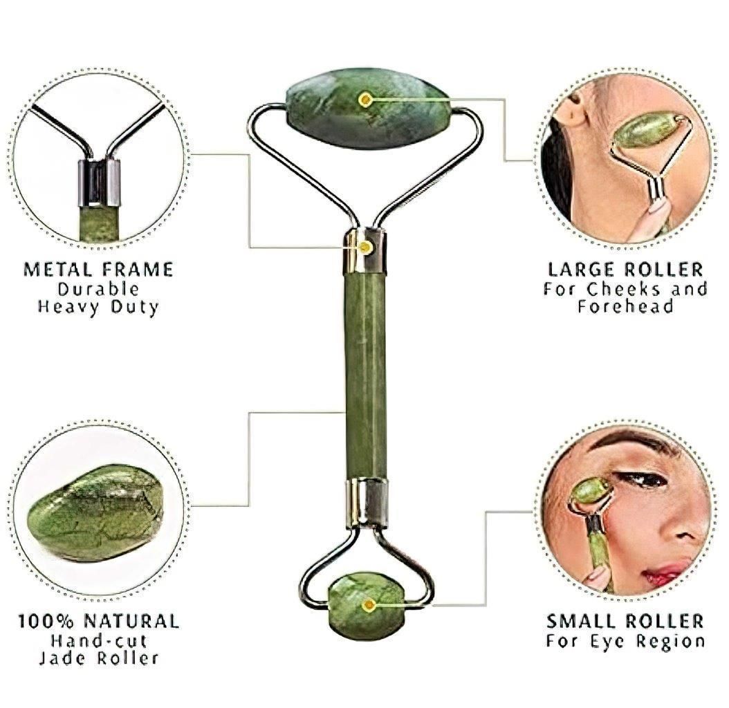 Jade Facial Roller & Gua Sha Set