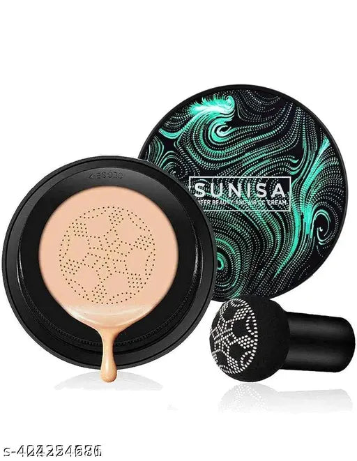 SUNISA Waterproof And Sweat Resistant Mushroom Head Make Up Air Cushion Moisturizing Matte Full Coverage Foundation (Beige, 20 G)