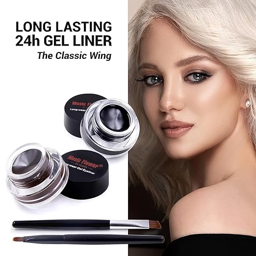 Music Flower gel eyeliner 6g (Black & Brown) (Combo)