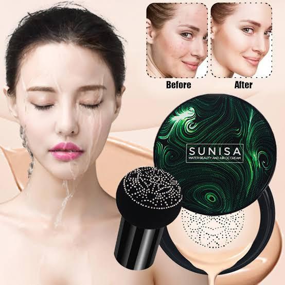 SUNISA Waterproof And Sweat Resistant Mushroom Head Make Up Air Cushion Moisturizing Matte Full Coverage Foundation (Beige, 20 G)