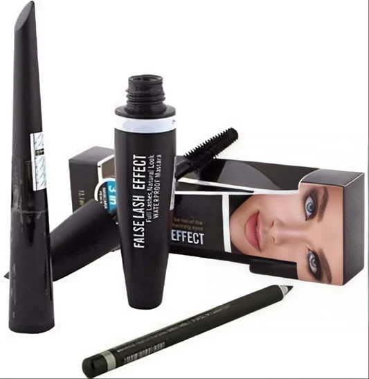Waterproof Long Lasting 3 in 1 Mascara Eye Liner